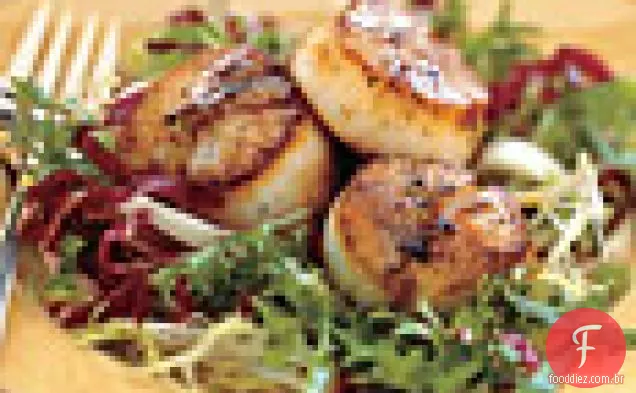 Vieiras Marinhas Grelhadas Com Vinagre Banyuls E Slaw Chicória