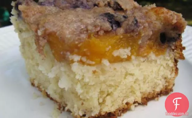 Bolo De Café De Pêssego De Mirtilo