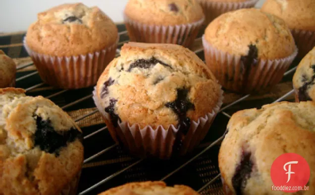 Muffins De Mirtilo (Sem Gordura E Trigo)