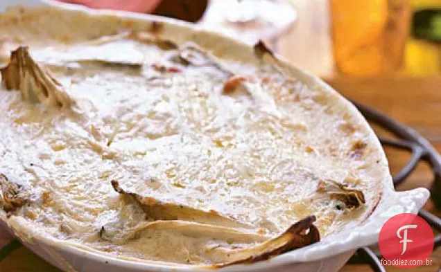 Gratinado de endívia belga com Bacon (Gratin d'Incendives Ardennaise)