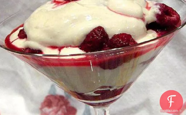 Mirtilos ou framboesas com creme