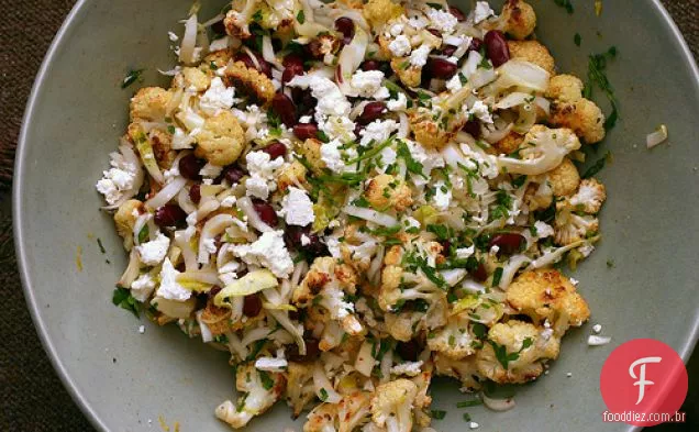 Salada De Couve-Flor, Feijão E Queijo Feta
