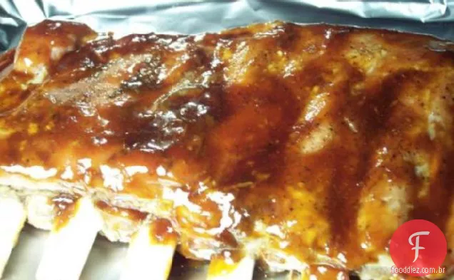 Costelas de volta do bebê com molho de churrasco Espresso