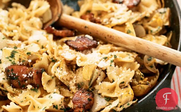 Farfalle com Bacon e endívias