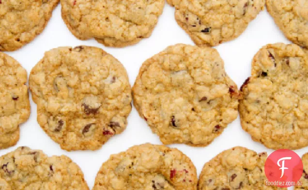 Biscoitos de aveia do Dr. Coad com gotas de Chocolate e Cranberries secas