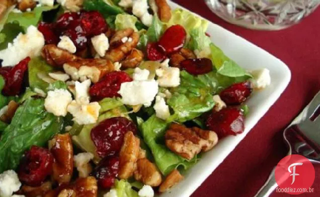 Salada De Cranberry Pecan Com Queijo Feta