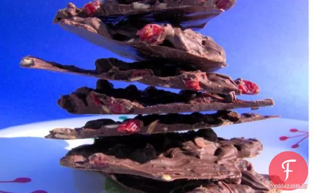 Barras De Chocolate De Amêndoa De Cranberry Com Raspas De Tangerina