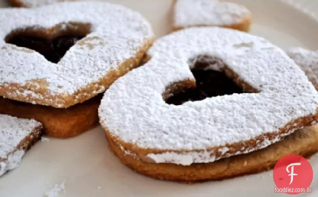 Biscoitos Linzer Cranberry