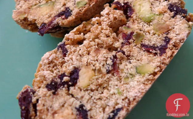 Biscotti de férias com Cranberries e pistache