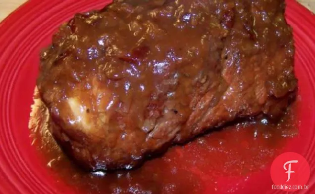 Fogão Lento / Crock Pot Cranberry Porco Lombo Assado