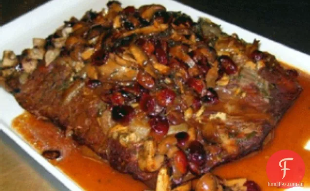 Peito com cogumelos Portabella e Cranberries secas