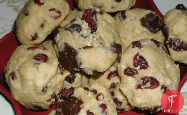 Biscoitos de chocolate com Cranberry-misture em uma jarra