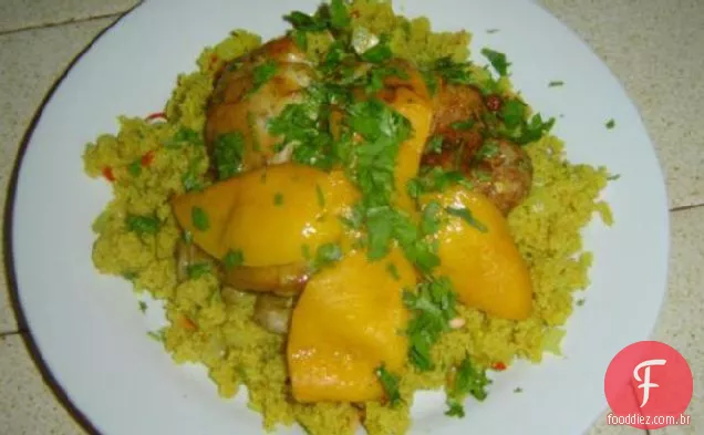 Frango marroquino com limões conservados e cuscuz