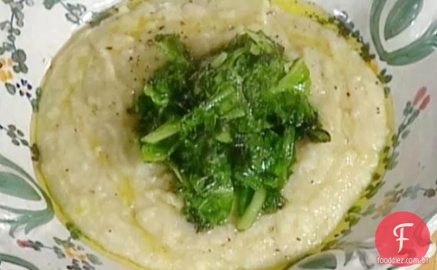 Feijão fava seco com verduras amargas: Fave e Cicoria