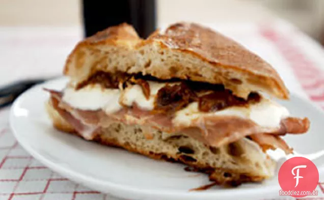 Mozzarella, Prosciutto e receita Panino de Geléia De Figo