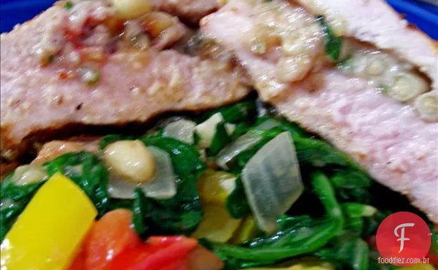 Figo, pinhões e Feta lombo de porco recheado