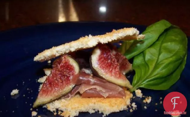 Bolachas parmesão com Prosciutto e figos