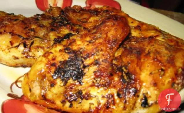 Frango Assado Com Alecrim-Pasta De Alho