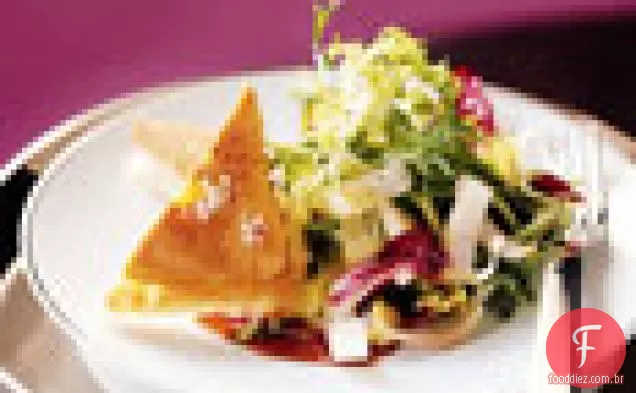 Foie Gras brindes com verdes e Verjus Porto esmalte