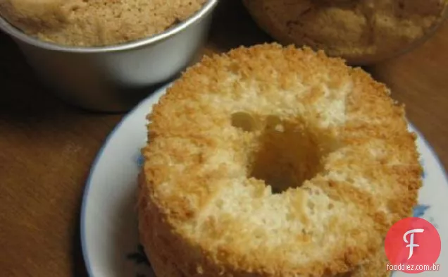 Mini bolos de comida de anjo para dois