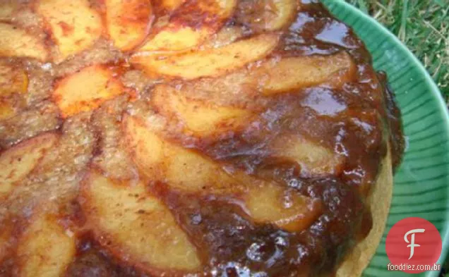 Bolo Leve De Pêssego De Cabeça Para Baixo