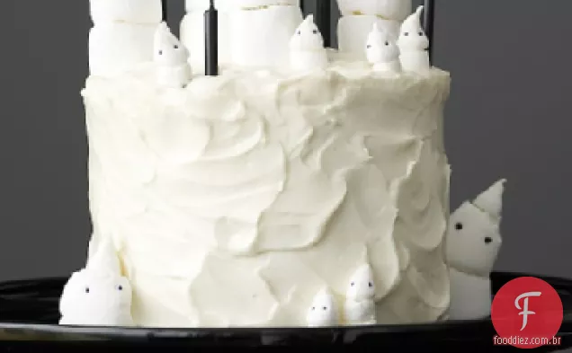 Chocolate Marshmallow-bolo fantasma e mini Cupcakes
