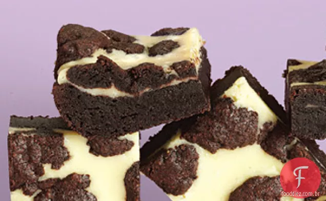 Quadrados de Cheesecake preto e branco