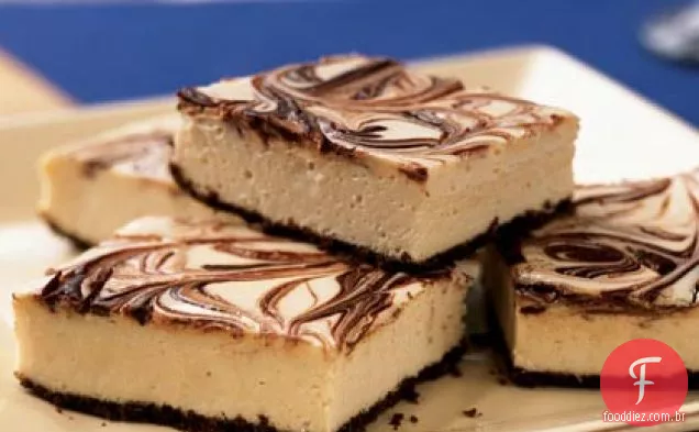 Quadrados De Cheesecake De Mármore