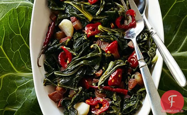Collard Greens com Guanciale e Chiles
