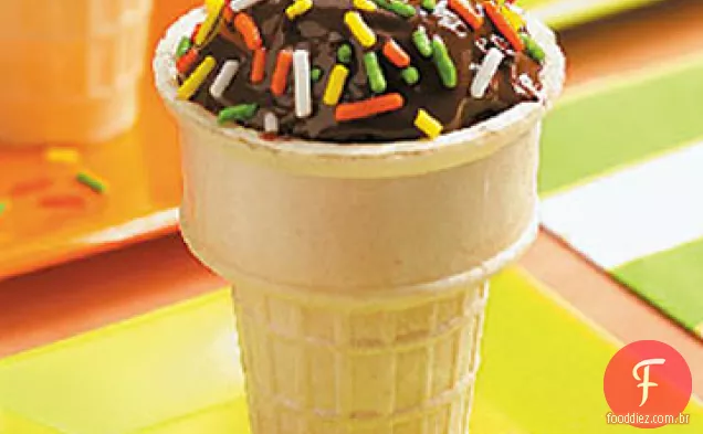 Brownies em uma receita de Cone
