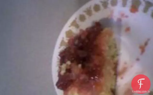 Bolo de ruibarbo com uma mistura