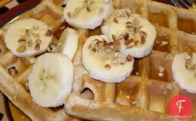 Waffles de trigo integral e linho