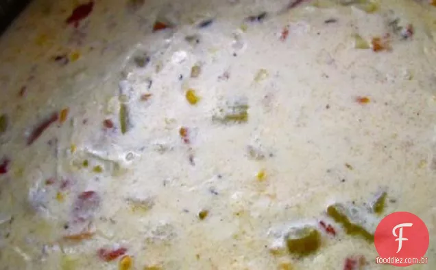 Sopa de milho de frango com Chilis verde e Bacon