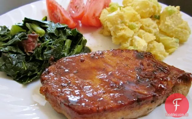 Jantar Vitrificado Da Costeleta Da Carne De Porco