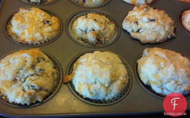 Muffins de Bacon e queijo