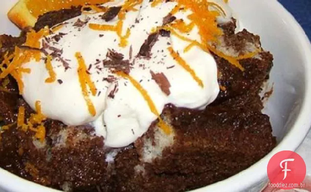 Pudim De Pão De Suflê De Laranja Com Chocolate