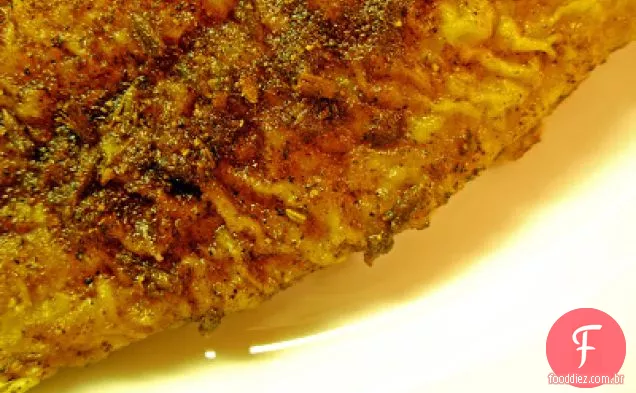 Peixe Azul Enegrecido E Cogumelos Queimados