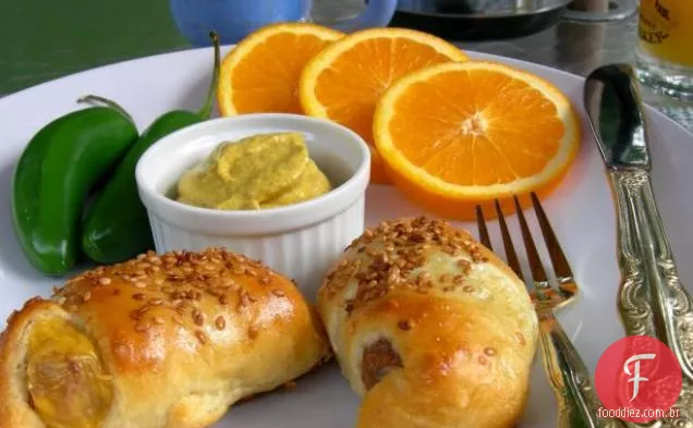 Kolaches crescentes com um chute