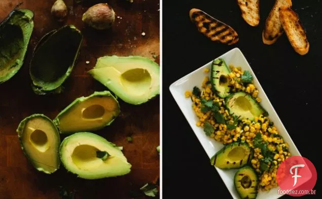 Salada De Abacate E Milho Grelhado