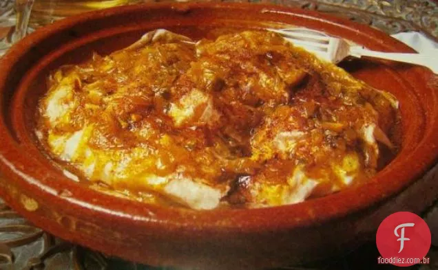 Frango marroquino em Folhas De Pastelaria