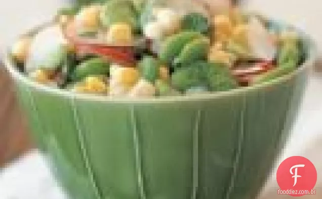 Fava Feijão & Salada De Milho Com Hortelã Fresca