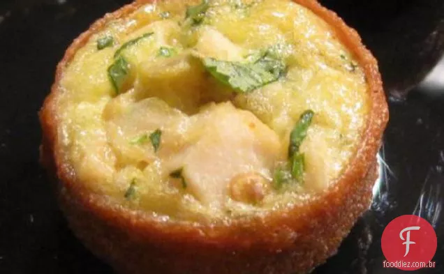 Frango, Pimentões Verdes E Copos De Queijo
