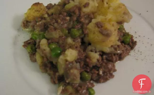 Torta de pastor com purê de alho