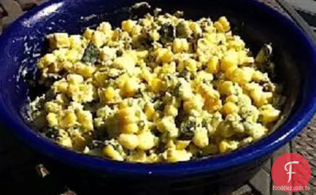 Poblano Grelhado E Salada De Milho