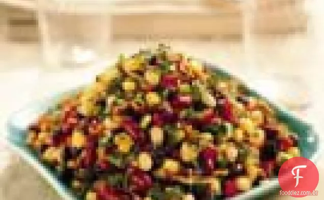 Salada de três feijões e milho com vinagrete de cidra