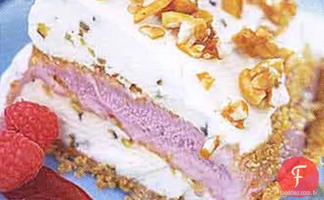 Torta de Sorvete De Framboesa-pistache com praliné de amêndoa