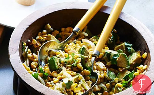 Salada Poblano de milho grelhado com vinagrete Chipotle