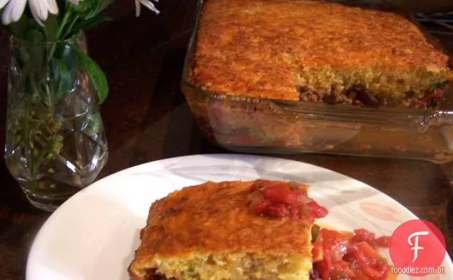 Torta De Tamale Com Crosta De Cheddar E Fubá