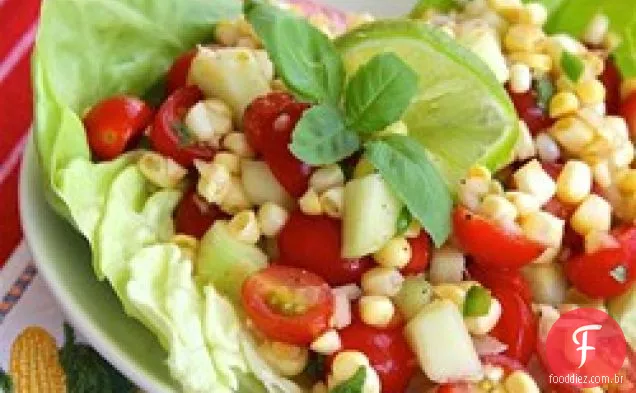 Salada De Milho Com Tomate Cereja