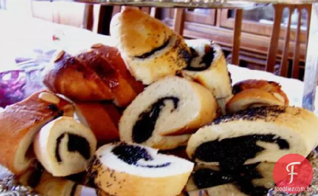 Rolo Da Semente Da Papoula (Makowiec) & Método Da Máquina Do Pão
